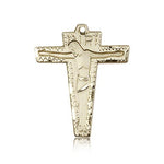 Primative Crucifix Pendant, 14 Karat Gold - 14 KT Yellow Gold