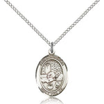 St. Rosalia Medal, Sterling Silver, Medium - 18&quot; 1.2mm Sterling Silver Chain + Clasp