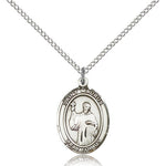 St. Maurus Medal, Sterling Silver, Medium - 18&quot; 1.2mm Sterling Silver Chain + Clasp