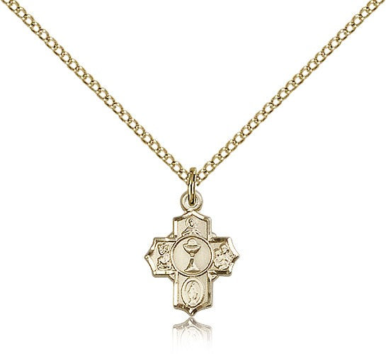 Communion 5 Way Cross Pendant, Gold Filled - Gold-tone