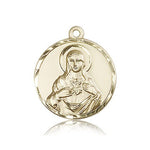 Immaculate Heart of Mary Medal, 14 Karat Gold - 14 KT Yellow Gold