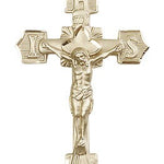Crucifix Pendant, 14 Karat Gold - 14 KT Yellow Gold