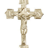 Crucifix Pendant, 14 Karat Gold - 14 KT Yellow Gold