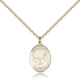 St. Sebastian Fishing Medal, Gold Filled, Medium - Gold-tone