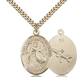 St. Joseph of Cupertino Medal, Gold Filled, Large - 24&quot; 2.4mm Gold Plated Chain + Clasp
