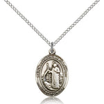 St. Raymond of Penafort Medal, Sterling Silver, Medium - 18&quot; 1.2mm Sterling Silver Chain + Clasp