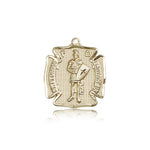 St. Florian Medal, 14 Karat Gold - 14 KT Yellow Gold