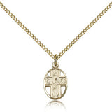 5 Way Cross Chalice Medal, Gold Filled - Gold-tone