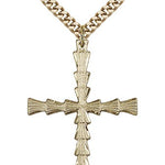 Cross Pendant, Gold Filled - 24&quot; 2.4mm Gold Plated Endless Chain