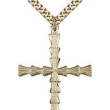 Cross Pendant, Gold Filled - 24&quot; 2.4mm Gold Plated Endless Chain
