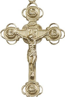 Crucifix Pendant, 14 Karat Gold - 14 KT Yellow Gold
