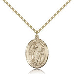 St. Richard Medal, Gold Filled, Medium - Gold-tone