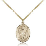 St. Richard Medal, Gold Filled, Medium - Gold-tone
