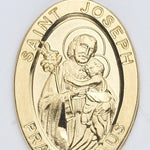 St. Joseph Pendant Oval, 16 Karat Gold Over Sterling - Gold-tone