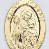 St. Joseph Pendant Oval, 16 Karat Gold Over Sterling - Gold-tone