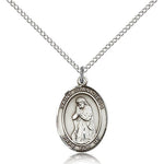 St. Juan Diego Medal, Sterling Silver, Medium - 18&quot; 1.2mm Sterling Silver Chain + Clasp