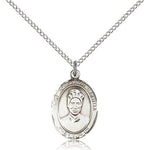 St. Josephine Bakhita Medal, Sterling Silver, Medium - 18&quot; 1.2mm Sterling Silver Chain + Clasp