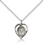 Scapular Medal, Sterling Silver - 18&quot; 1.2mm Sterling Silver Chain + Clasp
