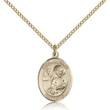 St. Mark the Evangelist Medal, Gold Filled, Medium - Gold-tone
