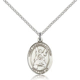 St. Frances of Rome Medal, Sterling Silver, Medium - 18&quot; 1.2mm Sterling Silver Chain + Clasp
