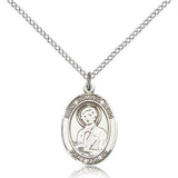 St. Dominic Savio Medal, Sterling Silver, Medium - 18&quot; 1.2mm Sterling Silver Chain + Clasp