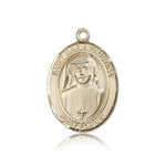 St. Maria Faustina Medal, 14 Karat Gold, Large - 14 KT Yellow Gold