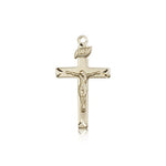 Crucifix Pendant, 14 Karat Gold - 14 KT Yellow Gold