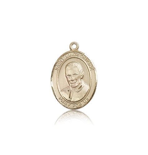 St. Luigi Orione Medal, 14 Karat Gold, Medium - 14 KT Yellow Gold