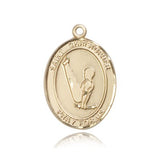 St. Christopher Gymnastics Medal, 14 Karat Gold, Large - 14 KT Yellow Gold