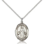 St. Nino De Atocha Medal, Sterling Silver, Medium - 18&quot; 1.2mm Sterling Silver Chain + Clasp
