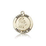 St. Ann Medal, 14 Karat Gold - 14 KT Yellow Gold