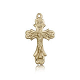 Crucifix Pendant, 14 Karat Gold - 14 KT Yellow Gold