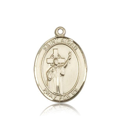 St. Aidan of Lindesfarne Medal, 14 Karat Gold, Large - 14 KT Yellow Gold