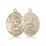 St. Michael Air Force Medal, 14 Karat Gold, Large - 14 KT Yellow Gold