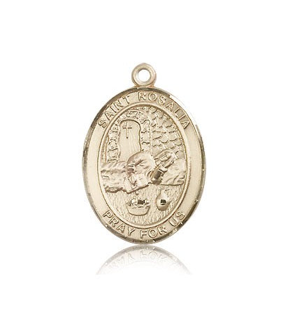 St. Rosalia Medal, 14 Karat Gold, Large - 14 KT Yellow Gold