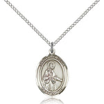 St. Remigius of Reims Medal, Sterling Silver, Medium - 18&quot; 1.2mm Sterling Silver Chain + Clasp
