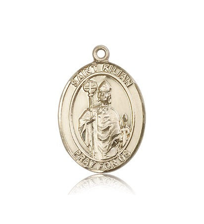 St. Kilian Medal, 14 Karat Gold, Large - 14 KT Yellow Gold