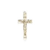 Crucifix Pendant, 14 Karat Gold - 14 KT Yellow Gold