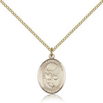 St. Sebastian Basketball Medal, Gold Filled, Medium - Gold-tone