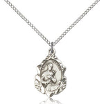 St. Gerard Medal, Sterling Silver - 18&quot; 1.2mm Sterling Silver Chain + Clasp