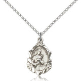 St. Gerard Medal, Sterling Silver - 18&quot; 1.2mm Sterling Silver Chain + Clasp