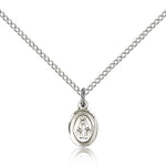 Miraculous Medal, Sterling Silver - 18&quot; 1.2mm Sterling Silver Chain + Clasp