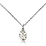 Miraculous Medal, Sterling Silver - 18&quot; 1.2mm Sterling Silver Chain + Clasp