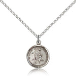 Guardian Angel Medal, Sterling Silver - 18&quot; 1.2mm Sterling Silver Chain + Clasp
