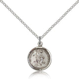 Guardian Angel Medal, Sterling Silver - 18&quot; 1.2mm Sterling Silver Chain + Clasp