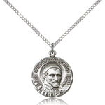 St. Vincent De Paul Medal, Sterling Silver - 18&quot; 1.2mm Sterling Silver Chain + Clasp