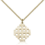 Jerusalem Cross Pendant, Gold Filled - Gold-tone