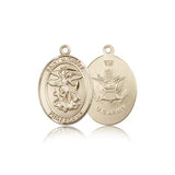 St. Michael Army Medal, 14 Karat Gold, Medium - 14 KT Yellow Gold