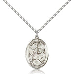 St. Edwin Medal, Sterling Silver, Medium - 18&quot; 1.2mm Sterling Silver Chain + Clasp