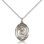 St. Regina Medal, Sterling Silver, Medium - 18&quot; 1.2mm Sterling Silver Chain + Clasp